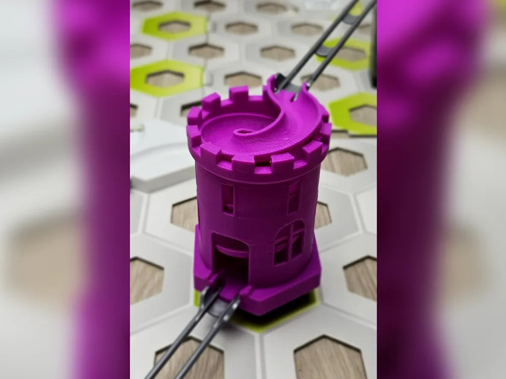 Burgturm | GraviTrax-kompatibles Zubehör | Helix-Rutsche | Kugelbahn Spielzeug Geschenk Murmelbahn Baukasten Erweiterung